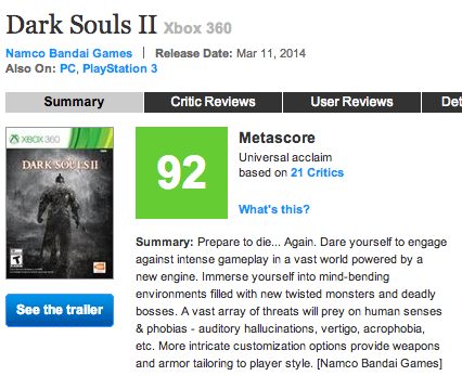 Dark Souls II - Metacritic